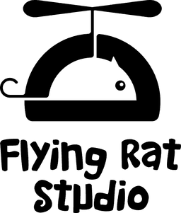 Flying Rat Centered Logo - Black