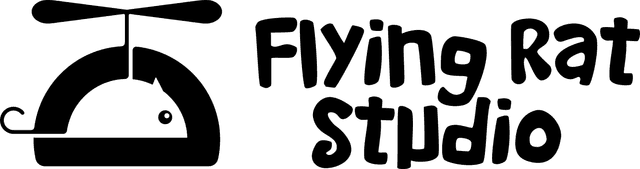 Flying Rat Horizontal Logo - Black